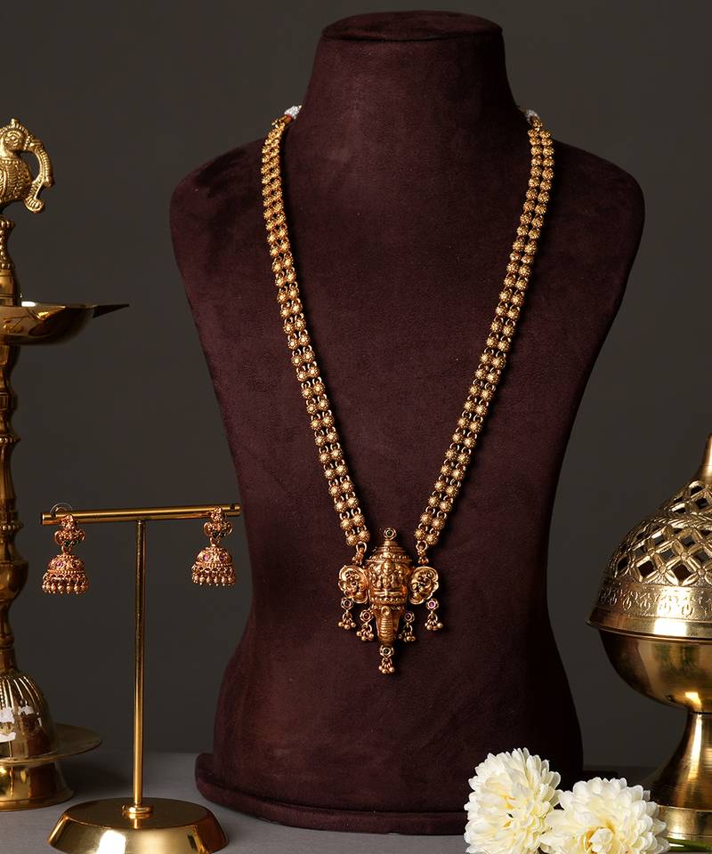 Gold plated royal haar necklace set