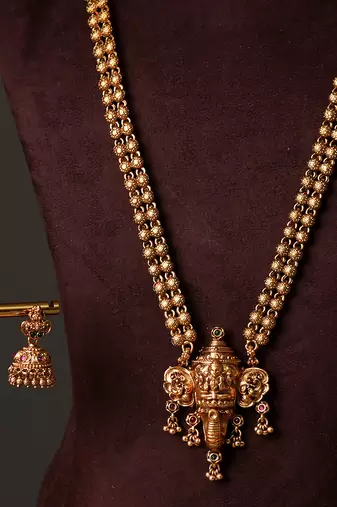 Gold plated royal haar necklace set