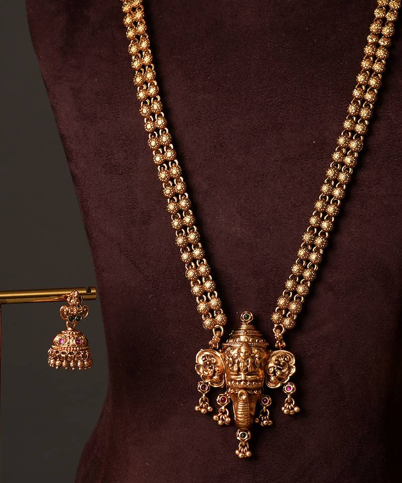 Gold plated royal haar necklace set