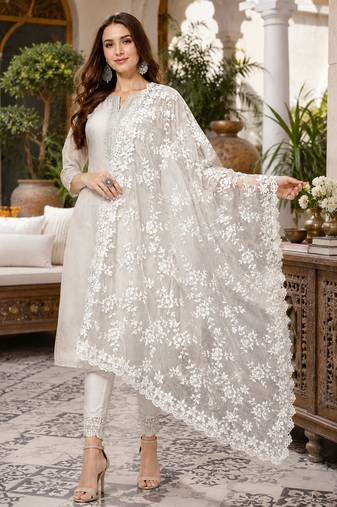 White net dupatta