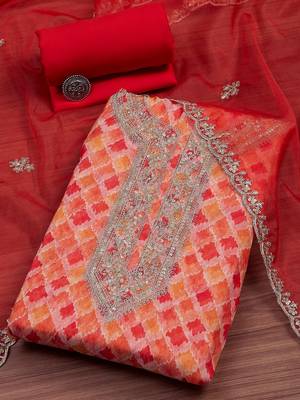 Printed Unstitched Dress Material 4
