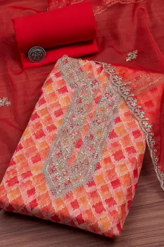 Printed Unstitched Dress Material