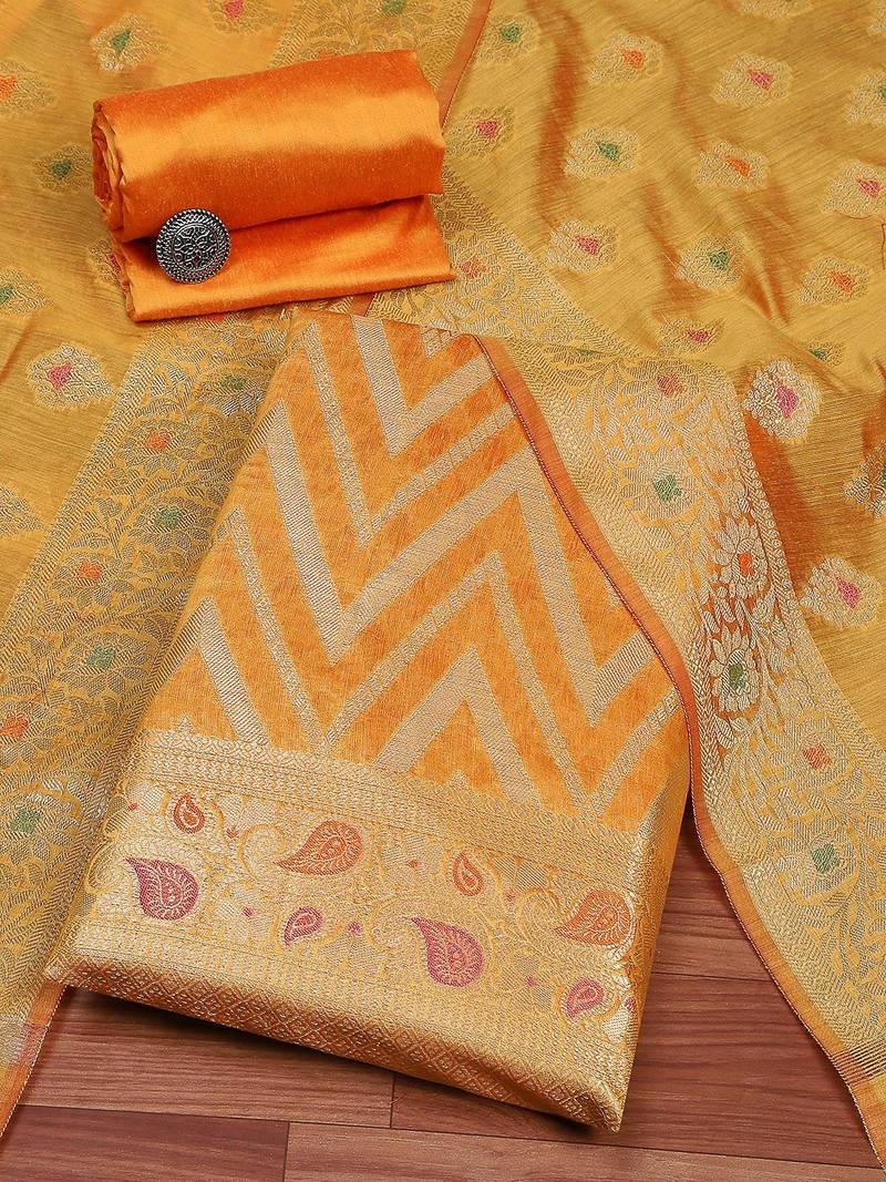 Art Silk Unstitched Dress Material