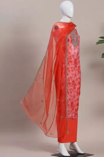Embroidered Unstitched Dress Material
