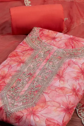 Embroidered Unstitched Dress Material