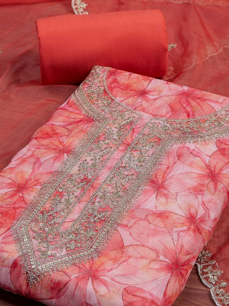 Embroidered Unstitched Dress Material