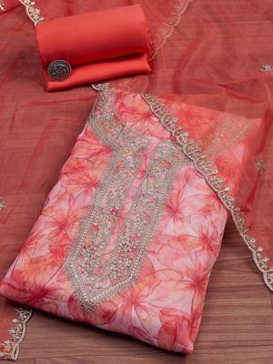 Embroidered Unstitched Dress Material 4