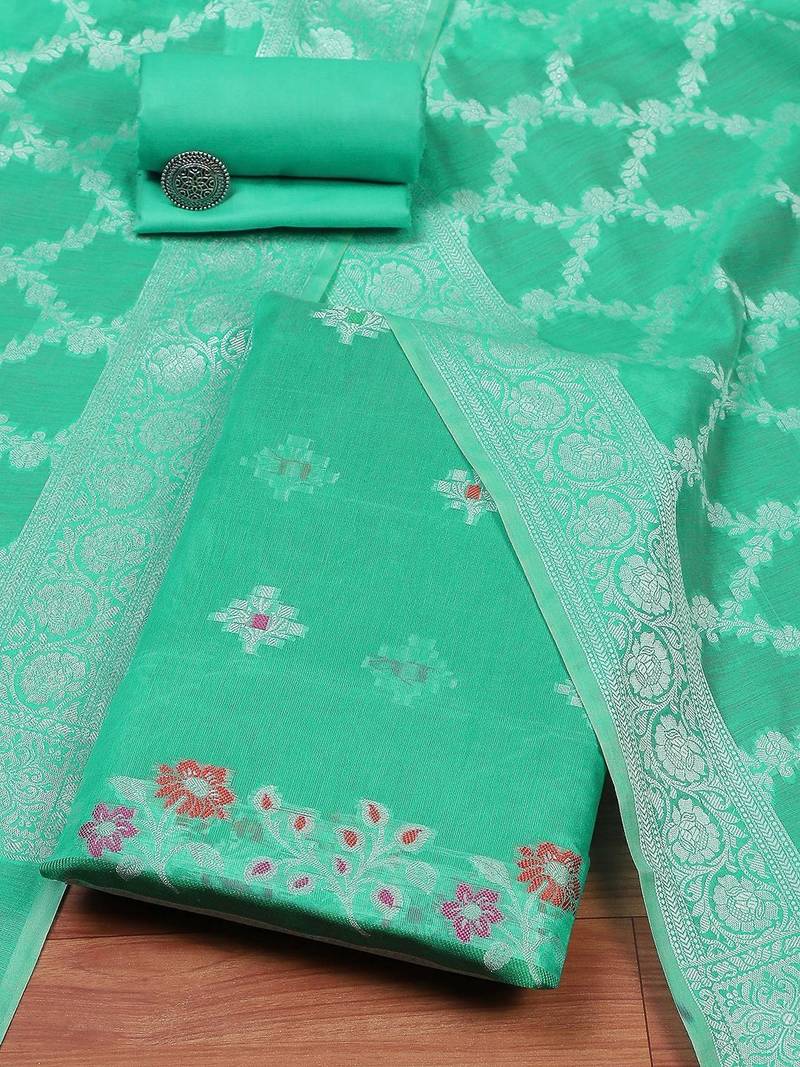 Printed Pure Silk Unstitched Dress Material