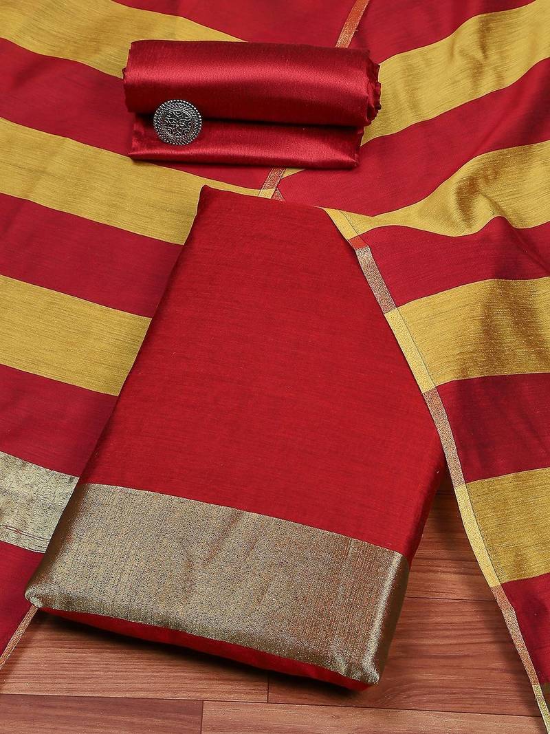 Art Silk Unstitched Dress Material