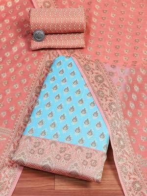 Printed Pure Cotton Unstitched Dress Material 1