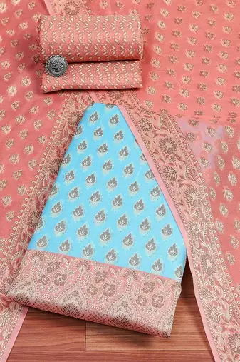Printed Pure Cotton Unstitched Dress Material