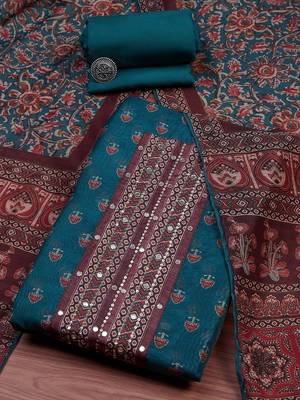 Printed Unstitched Dress Material 4