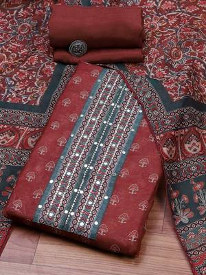 Embroidered Unstitched Dress Material 4
