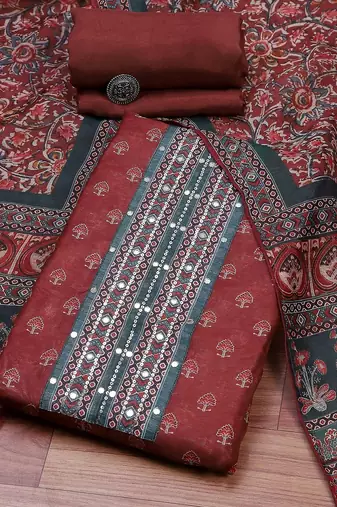 Embroidered Unstitched Dress Material