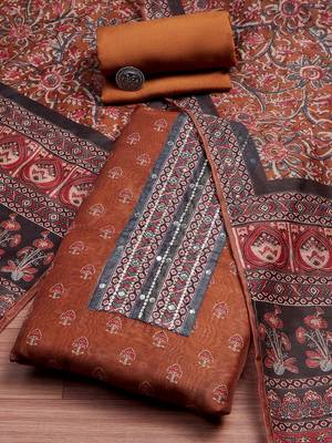 Printed Unstitched Dress Material 4