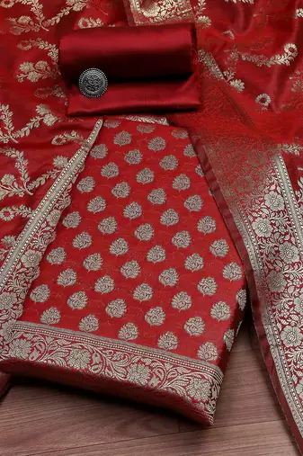 Ethnic Motifs Woven Design Unstitched Dress Material