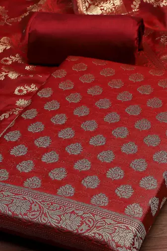 Ethnic Motifs Woven Design Unstitched Dress Material