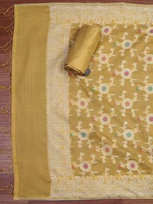 Ethnic Motifs Woven Design Unstitched Dress Material 2