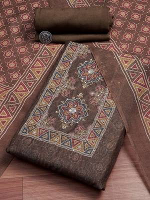 Embroidered Unstitched Dress Material 1