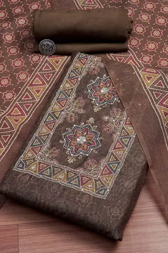 Embroidered Unstitched Dress Material