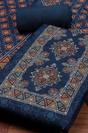 Embroidered Unstitched Dress Material