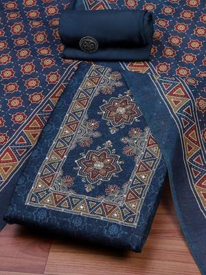Embroidered Unstitched Dress Material 4