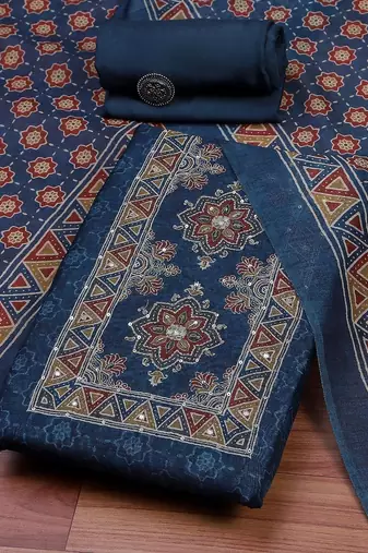 Embroidered Unstitched Dress Material