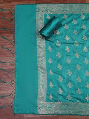 Floral Woven Design Zari Unstitched Dress Material 2