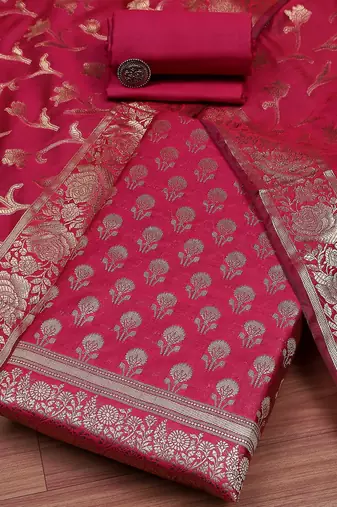 Art Silk Unstitched Dress Material