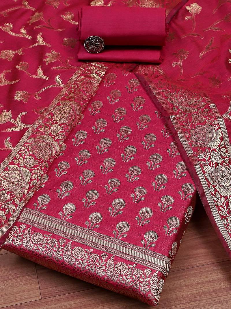 Art Silk Unstitched Dress Material