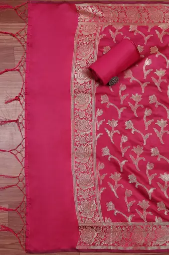 Art Silk Unstitched Dress Material