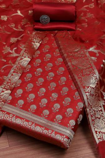 Art Silk Unstitched Dress Material
