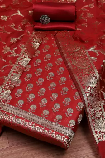 Art Silk Unstitched Dress Material