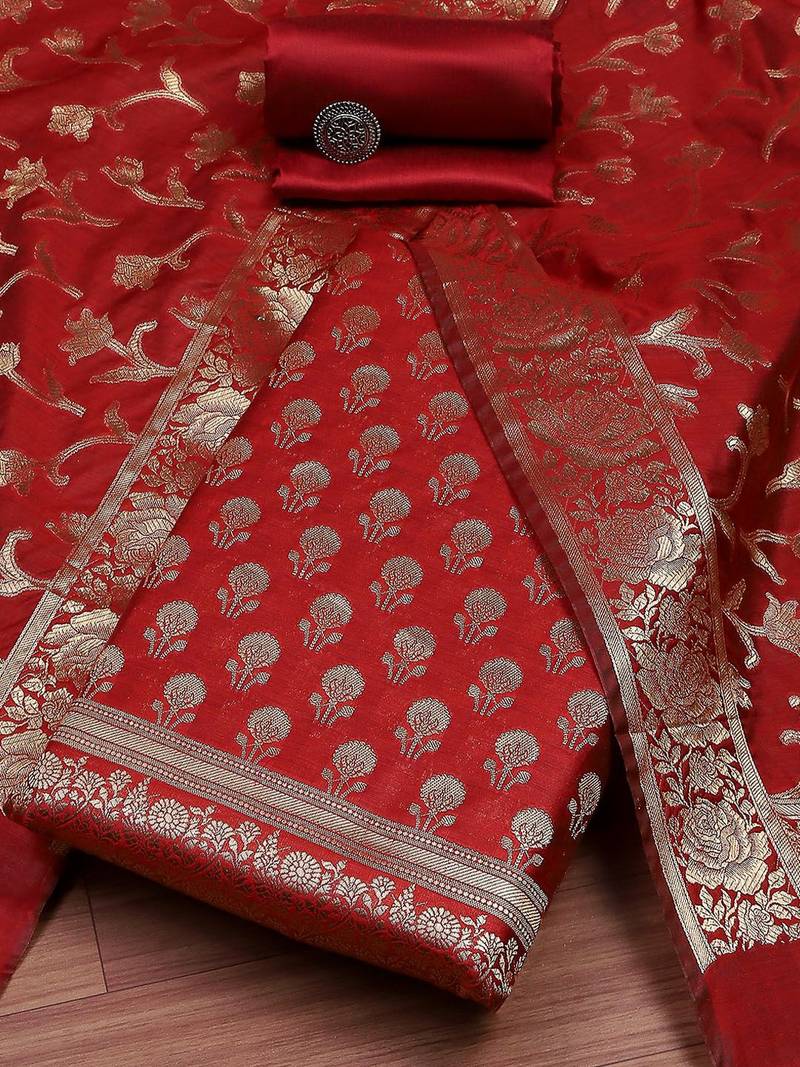 Art Silk Unstitched Dress Material