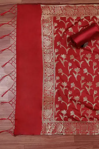 Art Silk Unstitched Dress Material