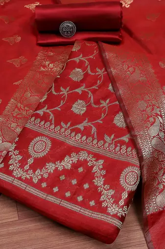 Art Silk Unstitched Dress Material