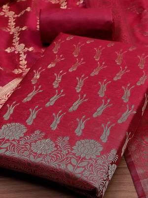 Ethnic Motifs Woven Design Unstitched Dress Material 3