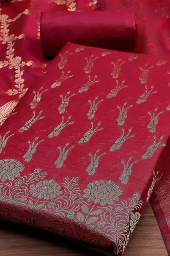 Ethnic Motifs Woven Design Unstitched Dress Material