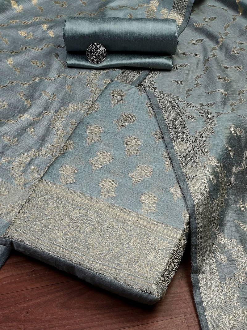 Ethnic Motifs Woven Design Unstitched Dress Material