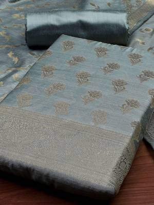 Ethnic Motifs Woven Design Unstitched Dress Material 3