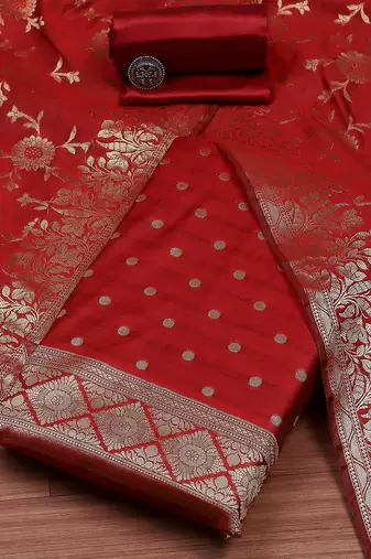 Art Silk Unstitched Dress Material