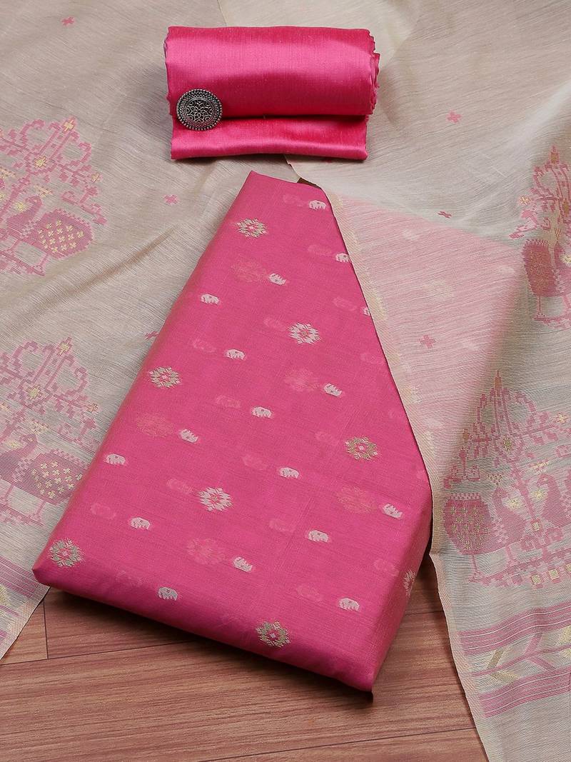 Art Silk Unstitched Dress Material