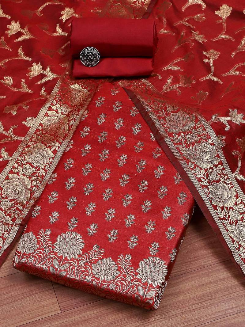 Art Silk Unstitched Dress Material