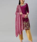 Embroidered Silk Georgette Unstitched Dress Material