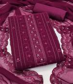 Ethnic Motifs Sequinned Embroidered Unstitched Dress Material