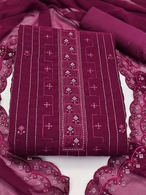 Ethnic Motifs Sequinned Embroidered Unstitched Dress Material 2