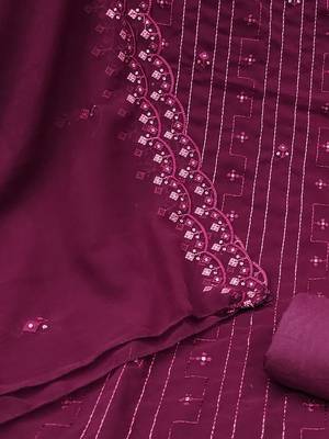 Ethnic Motifs Sequinned Embroidered Unstitched Dress Material 4