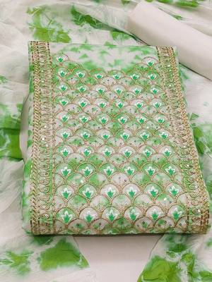 Floral Embroidered Pure Cotton Unstitched Dress Material 2
