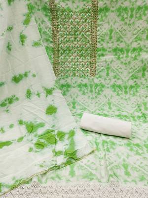 Floral Embroidered Pure Cotton Unstitched Dress Material 3