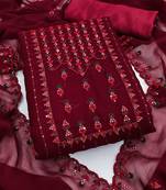 Embroidered Silk Georgette Unstitched Dress Material